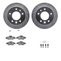 Dynamic Friction Co 7212-40001, Rotors-Drilled and Slotted-Silver w/ Heavy Duty Brake Pads incl. Hardware, Zinc Coated 7212-40001